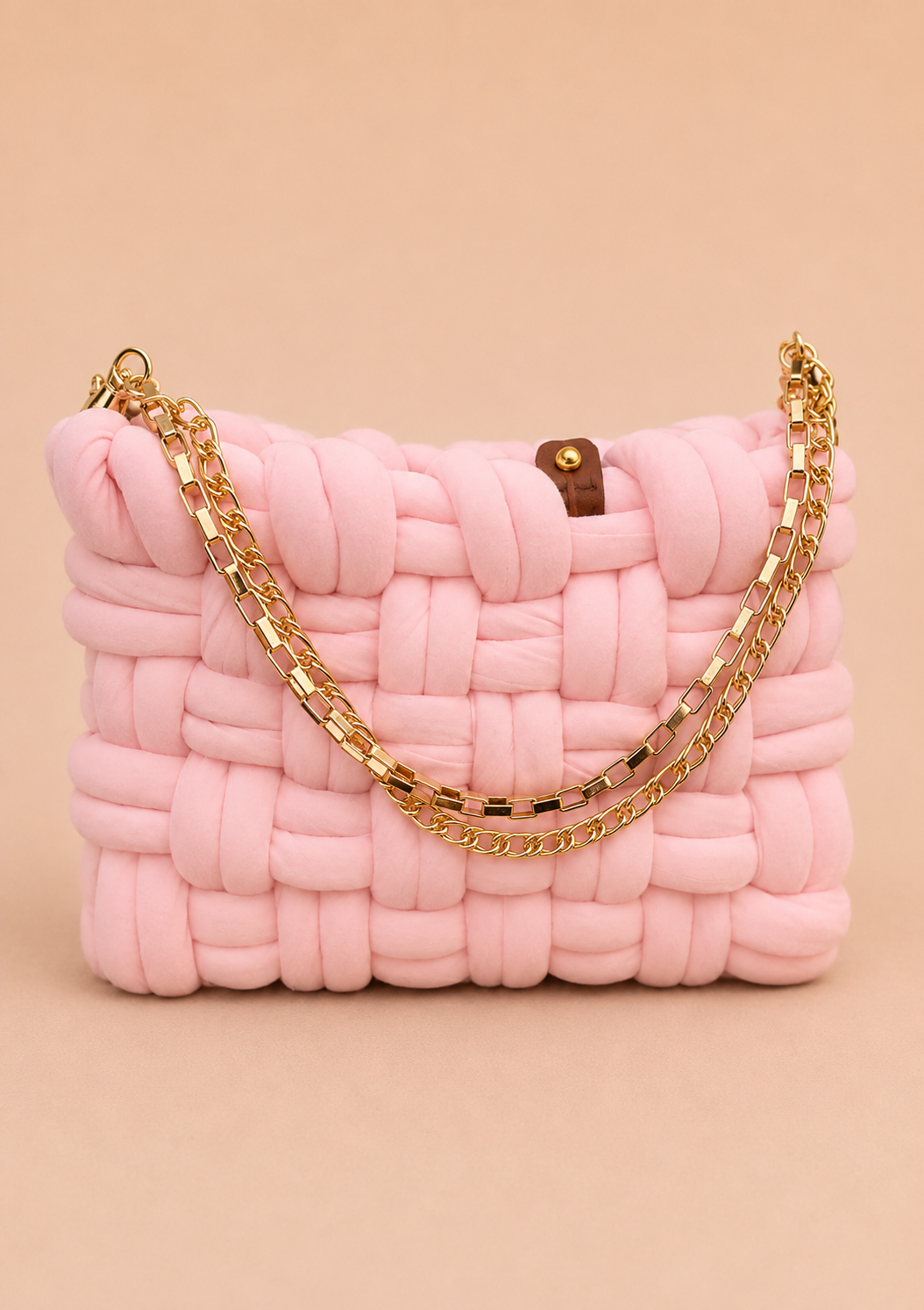 Blush & Gold Chunky Shoulder Bag